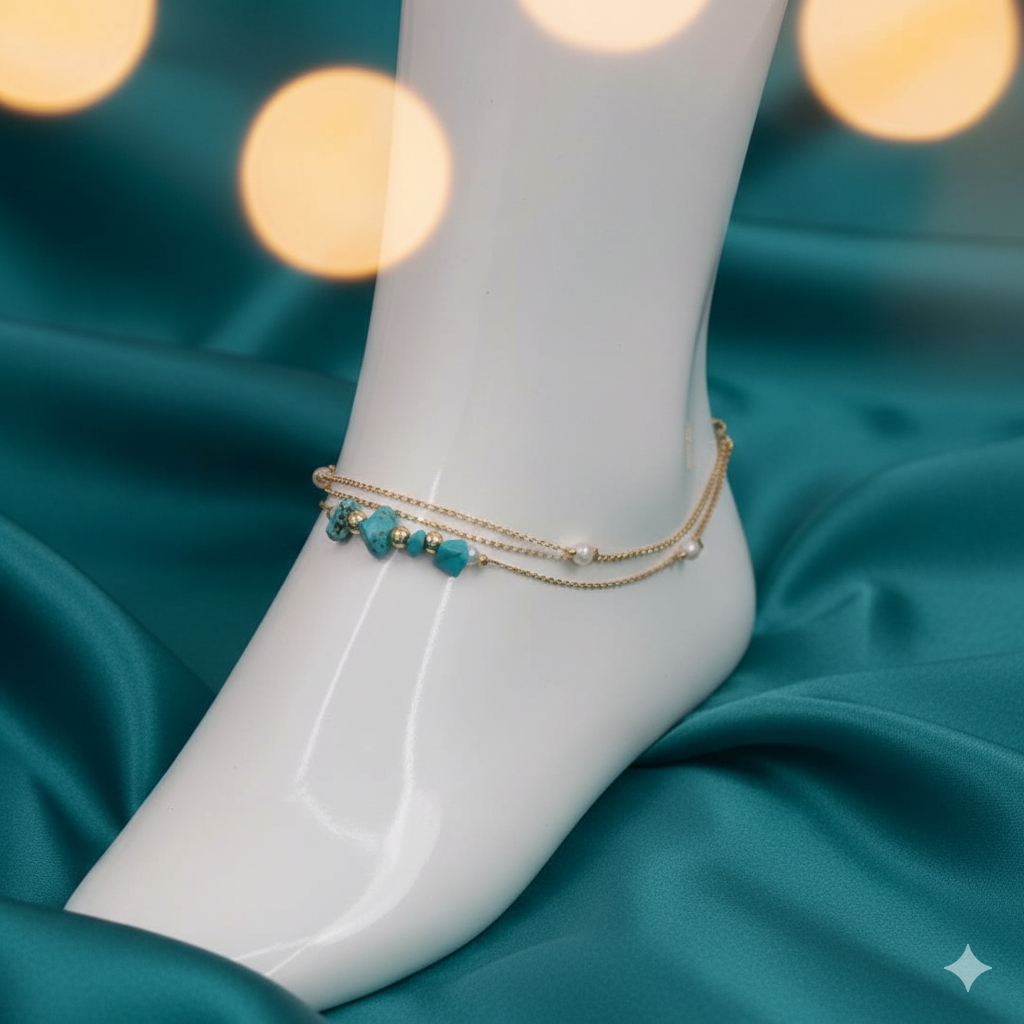 Anklets - Budget-friendly anti-tarnish gold-coated jewelry online Kerala